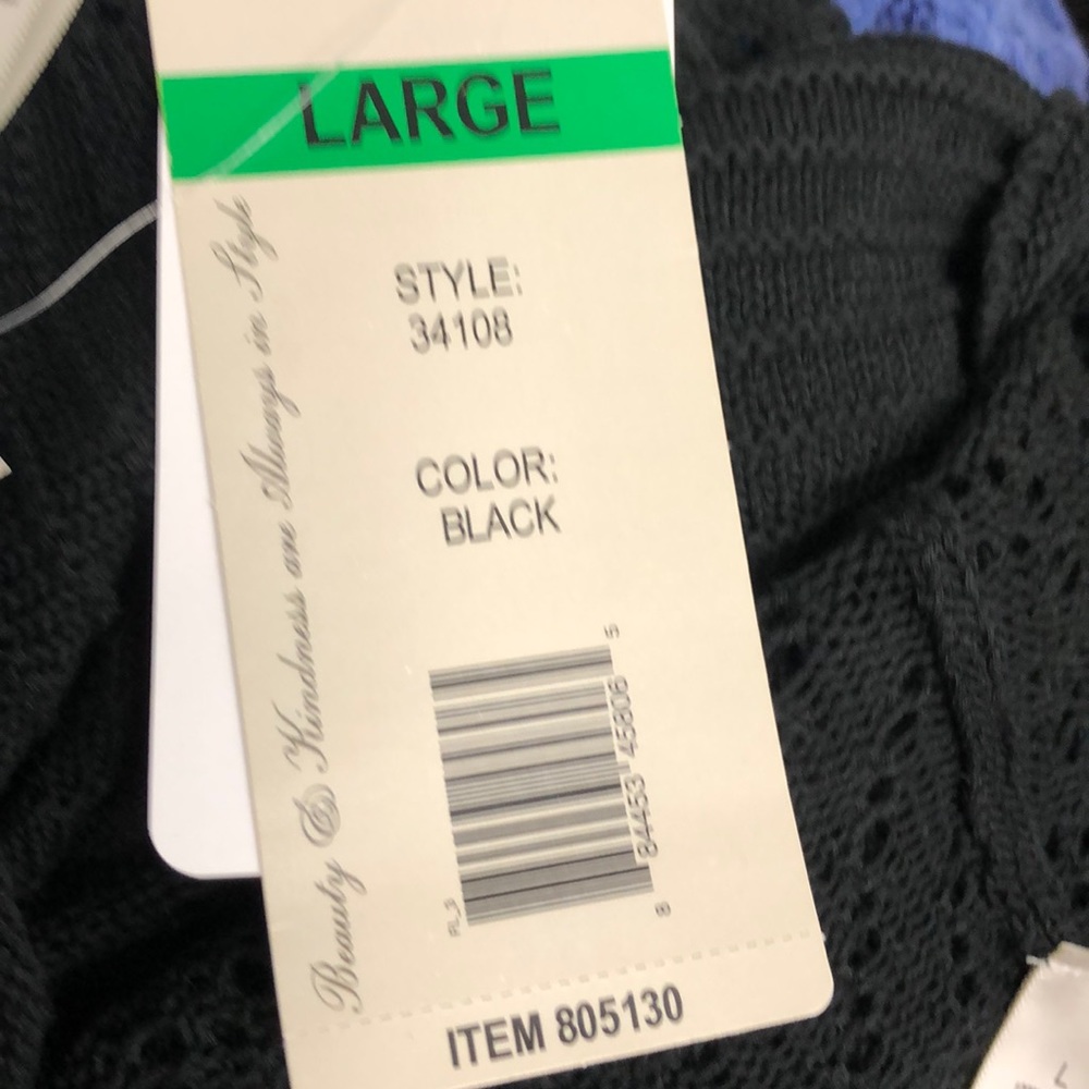 Leo & Nicole Ladies' Open Weave Shrug-Black NWT - Picture 3 of 6